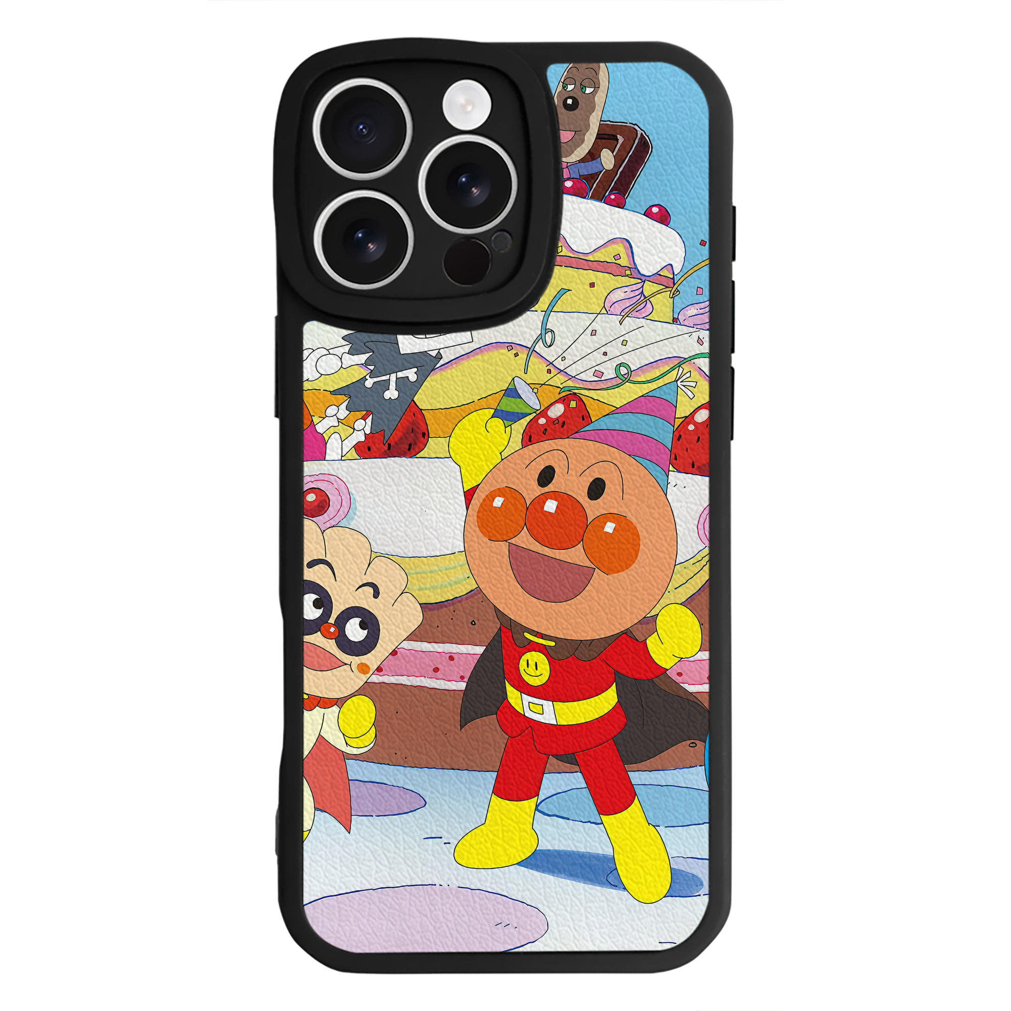 （画像用） アンパンマン Anpanman 【iPhone 16シリーズ対応】シリコンスマホケース（レザー調） 材質：シリコン
